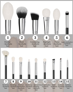 Hot Bán Trang Điểm Bàn Chải Thiết Lập 15 Pcs Số Lượng Lớn Màu Đen Vegan Miếng Bọt Biển Bán Buôn Du Lịch Biểu Tượng Tùy Chỉnh Chất Lượng Cao Trang Điểm Bàn Chải Thiết Lập Chuyên Nghiệp - Product Image 3