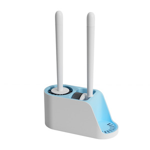 Silicone Toilet Brush TPR 3 In 1 Rectangular Durable Minimalist Easy To Clean Home Cleaning <b>Shelf</b> Toilet Cleaner - Product Image 5