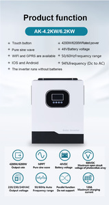 Inversor solar híbrido 1.5KW a 13KW Monofásico 24V 4.2KW 5KVA Controlador de carga MPPT dual Onda sinusoidal pura para uso doméstico WiFi - Product Image 3
