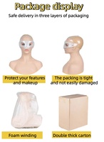 Support de perruque en PVC de haute qualité en gros, modèle 42 cm, femme européenne, maquillage, accessoires pour oreilles percées