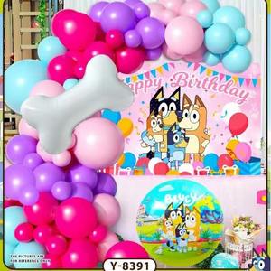 Nueva llegada Bluyes tema Feliz cumpleaños fiesta decoración Ballow Banner bandera Foil globos fiesta suministros conjunto - Product Image 6