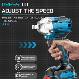 Llave de impacto eléctrica profesional sin escobillas de 18V con batería de litio de 1/2 pulgada para reparación de automóviles, renovación y andamios. - Product Image 5