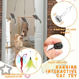 Venta caliente mascota gato juguete elástico retráctil puerta colgante juguete interactivo gatito ratón hierba gatera rascador y mordedor juguete - Product Image 4