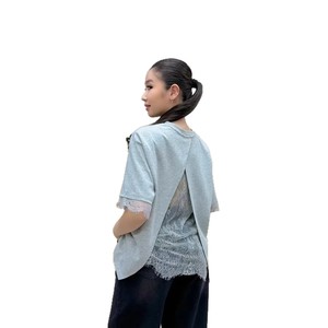 <span class=keywords><strong>Camiseta</strong></span> de Verano 2026 para Mujer, Informal, Holgada, de Algodón Lavado, con Cuello Redondo y <span class=keywords><strong>Encaje</strong></span>, Diseño Único con Abertura Trasera, Manga Corta, a la Moda - Product Image 5