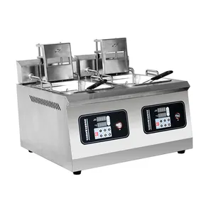 Stainless Steel Industrial Corn Dog Auto Lift Deep Fryer With Oil Filtration