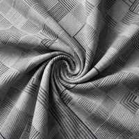 Tissu de matelas jacquard double tricoté de luxe gris rayé, très résistant, extensible, pour matelas haut de gamme