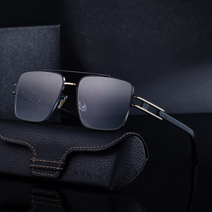 Nouvelles lunettes de soleil carrées pour hommes, monture en métal noir et plastique, protection UV400, pour la conduite en extérieur, verres de classe 2 - Product Image 5