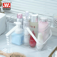 Portable ustensile conteneur voiture jouets collations articles de toilette cosmétique maquillage bacs organisateurs d'outils panier de rangement en plastique avec poignées