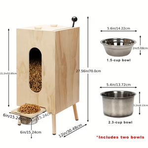 <span class=keywords><strong>Station</strong></span> d'alimentation pour chien en bois, grande capacité, distributeur de nourriture par gravité, meuble pour animaux de compagnie en bois naturel fait main, pour chiens de petite, moyenne et grande taille - Product Image 1