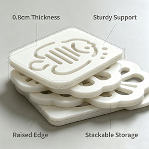 Sottobicchiere in Pietra Acrilica con Effetto Marmo, Resistente al Calore, Protezione per <span class=keywords><strong>Tavolo</strong></span>, Decorazione per Cucina e Casa - Product Image 4