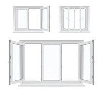 Ventanas de PVC de Diseño Europeo con Doble Acristalamiento y Apertura Abatible, Personalización de Fábrica