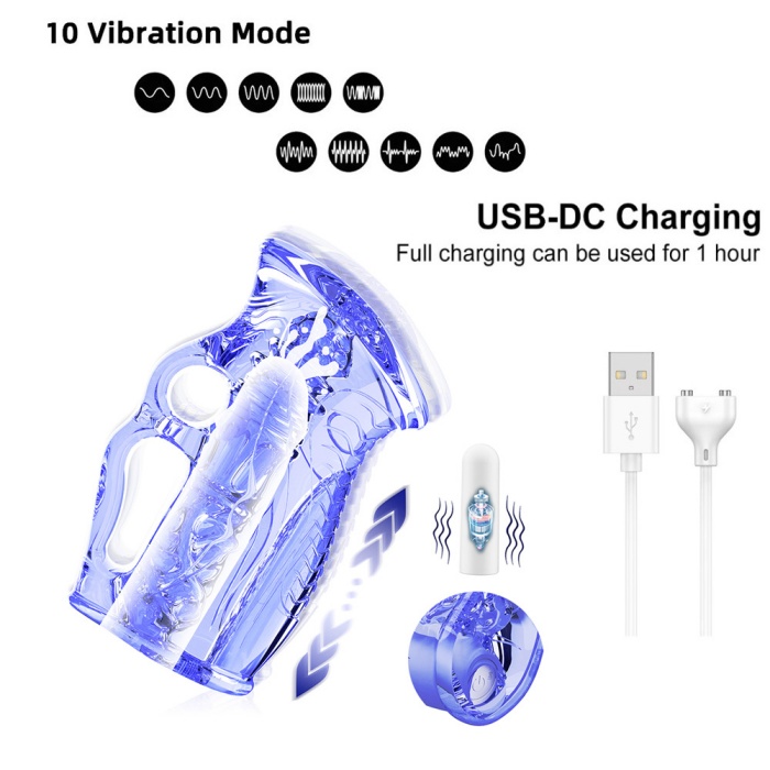 Blu trasparente (ricaricabile tramite USB)