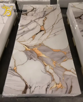 Panneau mural décoratif en PVC ignifuge moderne, feuille de marbre UV pour la rénovation de la maison, design d'intérieur