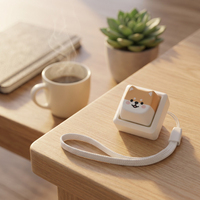 Clavier mécanique 4-en-1 Shiba Inu, touches de clavier, porte-clés de décompression, bouton anti-stress DIY en PBT Cherry R4, clicker pour les doigts
