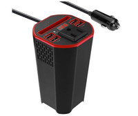 Bộ Sạc Xe Hơi Di Động Bộ Chuyển Đổi Pin Hai Cổng USB Cốc Biến Tần Xe Hơi 150W DC 12V Sang AC 110V 220V