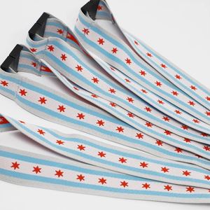Custom Jacquard <b>Lanyard</b> with Oval Retractable Badge Reel Chicago Flag Style Id Card Holder Neck Strap for Tourism Souvenirs - Product Image 4