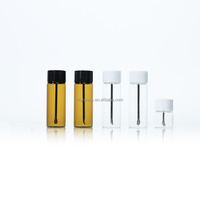 Flacon en verre ambré de 5 ml, 7,5 ml, 15 ml avec bouchon à vis, petit flacon vide pour médicaments avec cuillère doseuse pour poudre