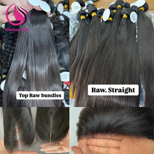 Venta al por mayor de cabello Remy con cutícula alineada, 100% cabello humano virgen brasileño liso en paquetes para la venta - Product Image 3