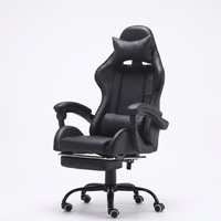 Chaise de jeu ergonomique à dossier haut avec repose-pieds, inclinable et réglable, en cuir PU, pour la maison, le bureau et les e-sports
