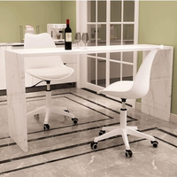 Chaise de bureau pivotante mobile réglable en hauteur, avec siège rembourré en PU souple et confortable, en plastique coloré