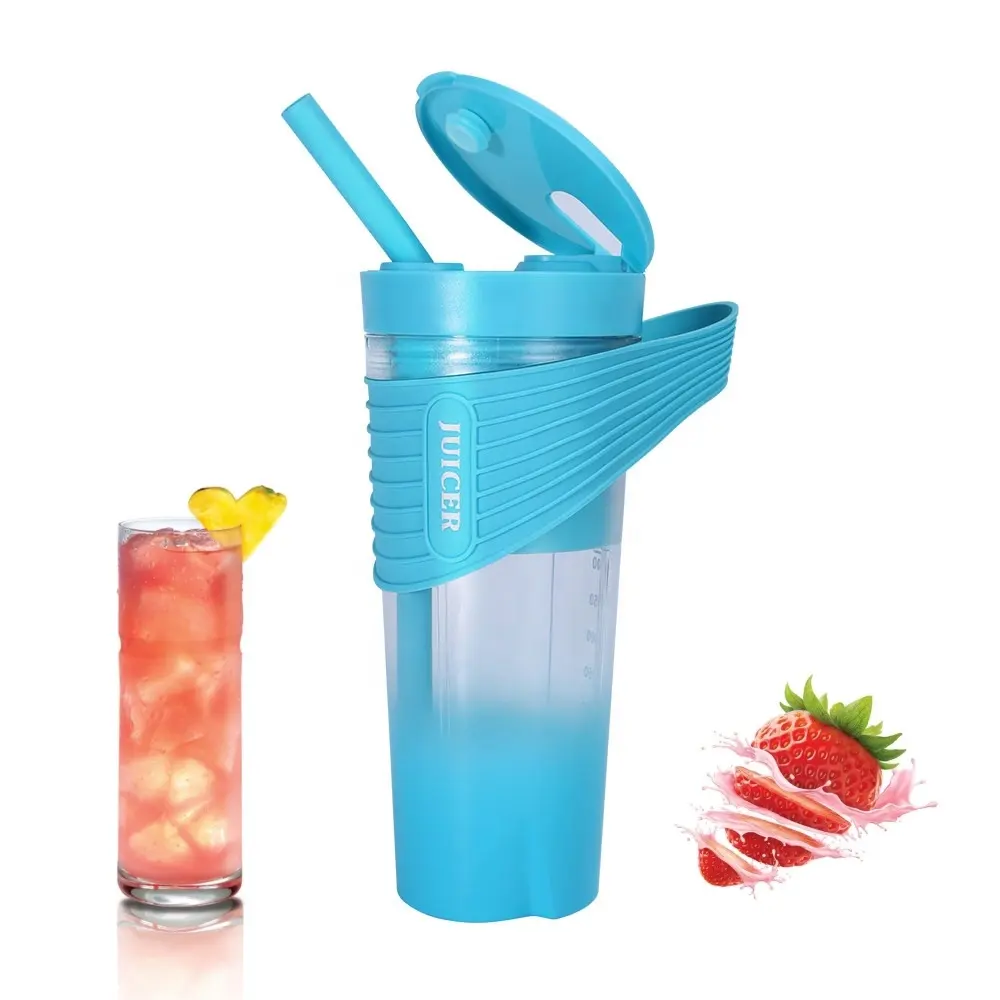 Botol Blender es Mini plastik, Blender jus buah portabel, mesin Cup Juicer 6 pisau USB rumah, botol Blender es Mini plastik