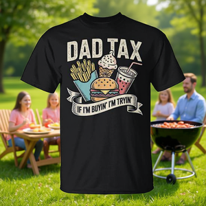 T-shirt Dad Tax à manches courtes et col rond pour homme, citation promotionnelle pour la fête des pères - Product Image 3