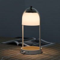 Lampe de chevet moderne en métal avec double port USB, design flexible, gradation infinie, alimentation CC, charge sans fil pour appareils mobiles