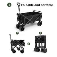 Chariot de plage pliable, chariot de camping compact pour l'extérieur, chariot de camping portable en métal pliable pour les courses, la livraison et le camping