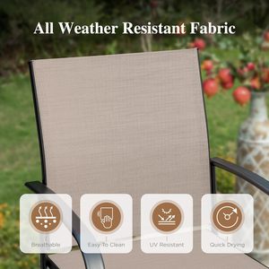 <span class=keywords><strong>Tavolo</strong></span> Rettangolare Moderno PRUNIA in Alluminio con Foro per Ombrellone e 6 <span class=keywords><strong>Sedie</strong></span> con Braccioli, Set da Esterno per Patio, <span class=keywords><strong>Giardino</strong></span> e Veranda - Product Image 6