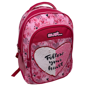 2019 promocional barato de las niñas y los niños reversible lentejuelas corazón elegante bolsa de escuela mochila - Product Image 3
