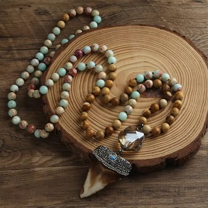 <span class=keywords><strong>Collana</strong></span> da donna personalizzata fatta a mano con 108 perle di diaspro imperiale da 8 mm, <span class=keywords><strong>collana</strong></span> yoga <span class=keywords><strong>Mala</strong></span> con perline da preghiera, produzione artigianale. - Product Image 6