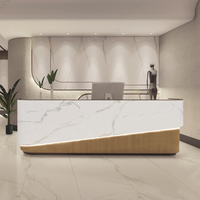 Comptoir de réception au design moderne et épuré, finition laquée brillante, pour caisse enregistreuse, salon de beauté, salon de coiffure, restaurant