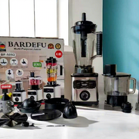Blender Kapasitas Besar dengan Wadah Pencacah dan Cangkir Penggiling, Pengolah Makanan Stainless Steel untuk Keluarga dan Pesta