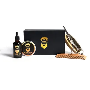 Kit per la cura della barba da uomo biologico Kit per la crescita dello strumento per tagliare i baffi vegano e naturale al 100%