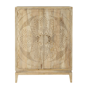 Solid Wooden <b>Sideboard</b> Hand Carved Dining Room Storage Cabinet Traditional Wood Buffet Furniture For Dining Area Living Room - Product Image 1