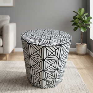 Taburete Moderno de Estilo Rústico con Forma Cuadrada, Tapicería de Cuero, Funda Extraíble, para Oficina, Escuela, Dormitorio, Hotel, Uso Adicional, con Incrustaciones de Hueso - Product Image 1