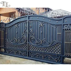 Latest Main Wrought Iron Gate House Main Gate Designs Metal Garden Driveway Gate Fence Modern Garage Door