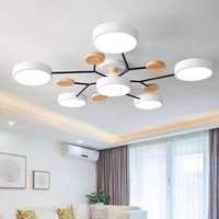Plafonnier LED en fer de style nordique pour salon et chambre à coucher, design moderne et simple, multi-têtes, design Macaron