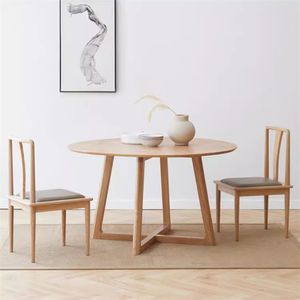 Fabricant professionnel Ensemble de table à manger en bois de teck Ensemble de café rond en bois rustique pour restaurant - Product Image 3