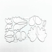 Outil de découpe en acier au carbone à six ailes, thème ange, pour gaufrage métallique DIY