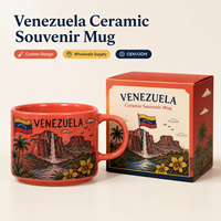 Venezuela Hediyelik Eşyaları Seramik Kupa Benzersiz Turistik Hediye Bardağı Bayrak ve Yer İşareti Tasarımlı Kişiselleştirilmiş OEM ODM Toptan Satış