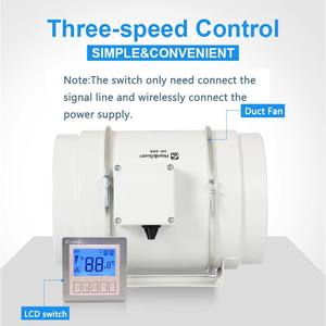 Ventilateur de conduit en ligne sur mesure de 4 pouces, 220~240V, à grand débit d'air, <span class=keywords><strong>prix</strong></span> d'usine, avec panneau de commande, ventilateur d'extraction - Product Image 3