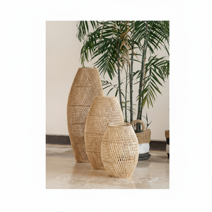 Cesta de algas marinas interior tejida a mano con asa de hierro Cesta de lavandería grande Maceta Macetas Cesta Material de hierba marina - Product Image 1