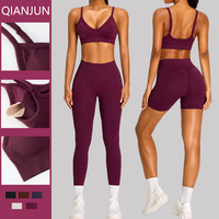 Ensemble de yoga 3 pièces pour femme de haute qualité, léger, respirant, sans couture, avec soutien-gorge et leggings de sport taille haute effet push-up