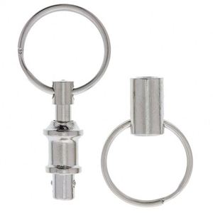 2pcs Quick Release Stainless Steel CNC Machined <b>Dual</b> Detachable Key for Snap <b>Lock</b> Holder Pull-Apart Key Rings - Product Image 6