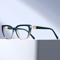 Lunettes de vue anti-lumière bleue pour femmes MS 82342, monture œil de chat en TR90, branches tendance incrustées de strass, lunettes élégantes et polyvalentes