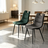 Chaise de salle à manger de luxe en métal beige pour la maison, mobilier nordique, hôtel, hall d'accueil, restaurant, chaises de salle à manger en cuir