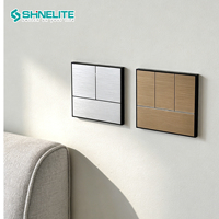Interrupteur mural électrique personnalisable 10A avec panneau en aluminium et lumière LED, prix usine
