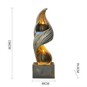 Fontaine Cascade LED Solaire Moderne et Artificielle pour Intérieur/Extérieur, en Résine, Décoration <span class=keywords><strong>de</strong></span> <span class=keywords><strong>Jardin</strong></span> <span class=keywords><strong>Zen</strong></span> pour Maison et <span class=keywords><strong>Jardin</strong></span>, Idéale pour Pendaison <span class=keywords><strong>de</strong></span> Crémaillère - Product Image 2