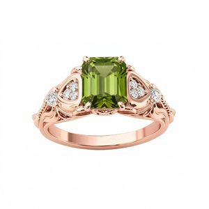 แหวนแต่งงานวินเทจประดับพลอยมรกตทรงเหลี่ยม 2 กะรัต ทองคำแท้ 14K ยี่ห้อ SGARIT พร้อมใบรับรอง IGI สำหรับผู้หญิง ไซส์ 4-15 - Product Image 1